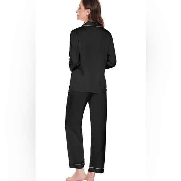 Women's Black Piped Pajama Set - Picture 6 of 8
